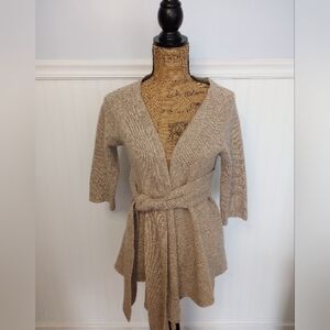 Anthropologie Birds On A Wire Belted Wrap Cardigan Wool Size Small EUC Cozy
